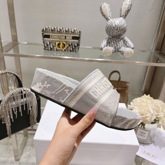 Christian Dior Oblique Denim D-Way Platform Sandal in Gray - Picture 6 of 9